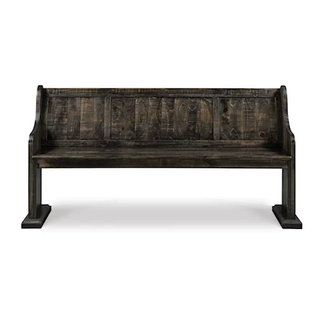 Transitional Weathered Gray Dining Bench